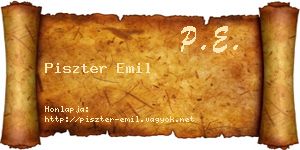 Piszter Emil névjegykártya